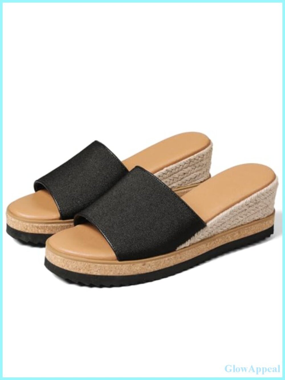 mikarka Women's Slip On Wedge Sandals Open Toe Platform Slide Espadrilles